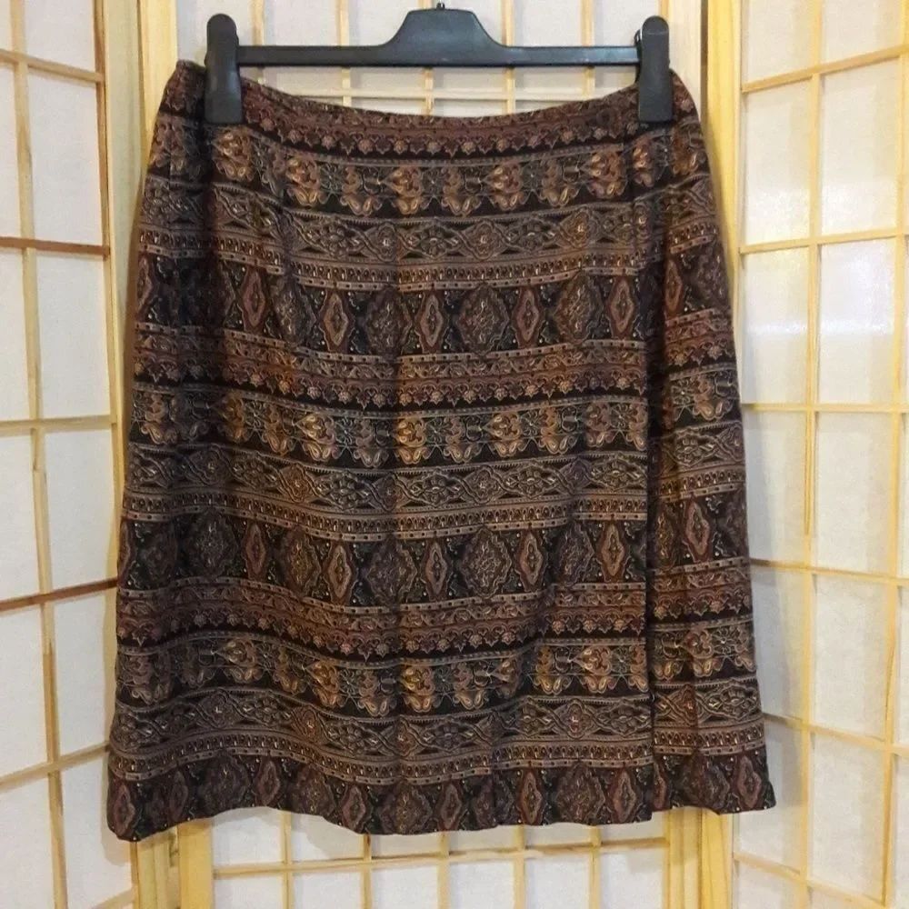 NWT Hunt Club Boho Print Multi Color Wrap Skirt 14 - Picture 6 of 6